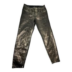 ALLSAINTS Miller Snake Jeans Black Gold 31 Animal Print